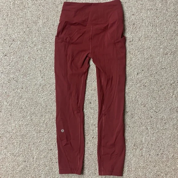 Lululemon Burgundy Leggings Size 4 - Picture 5 of 7